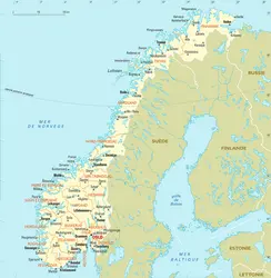 Norvège : carte administrative - crédits : Encyclopædia Universalis France