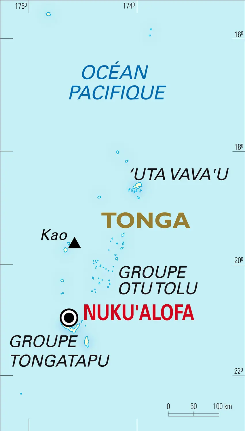 Tonga : carte générale