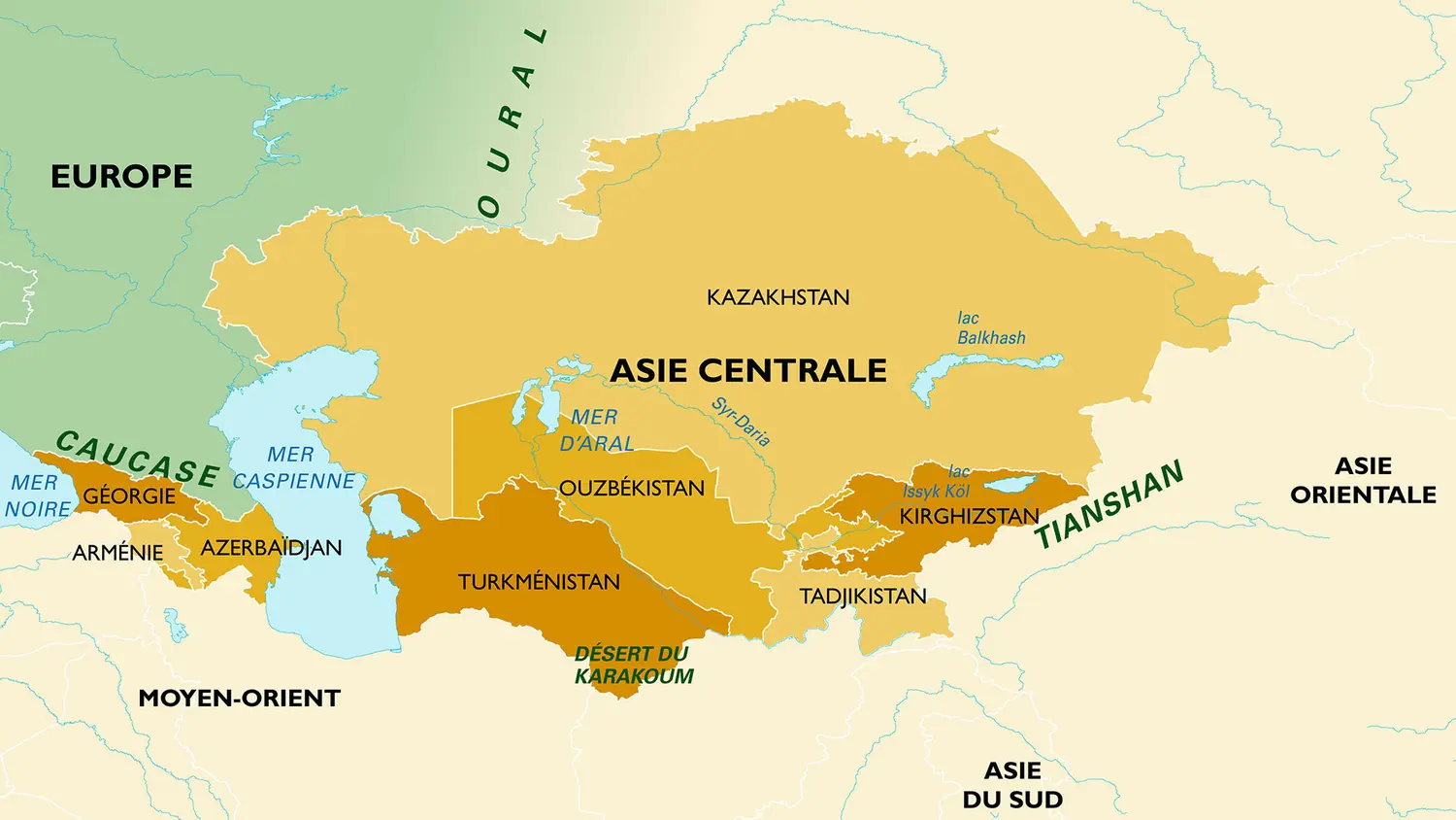 Asie centrale : carte générale