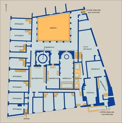Plan des thermes du forum,&nbsp;Pompéi - crédits : Encyclopædia Universalis France