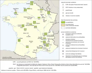 Centrales et installations nucléaires en France - crédits : Encyclopædia Universalis France