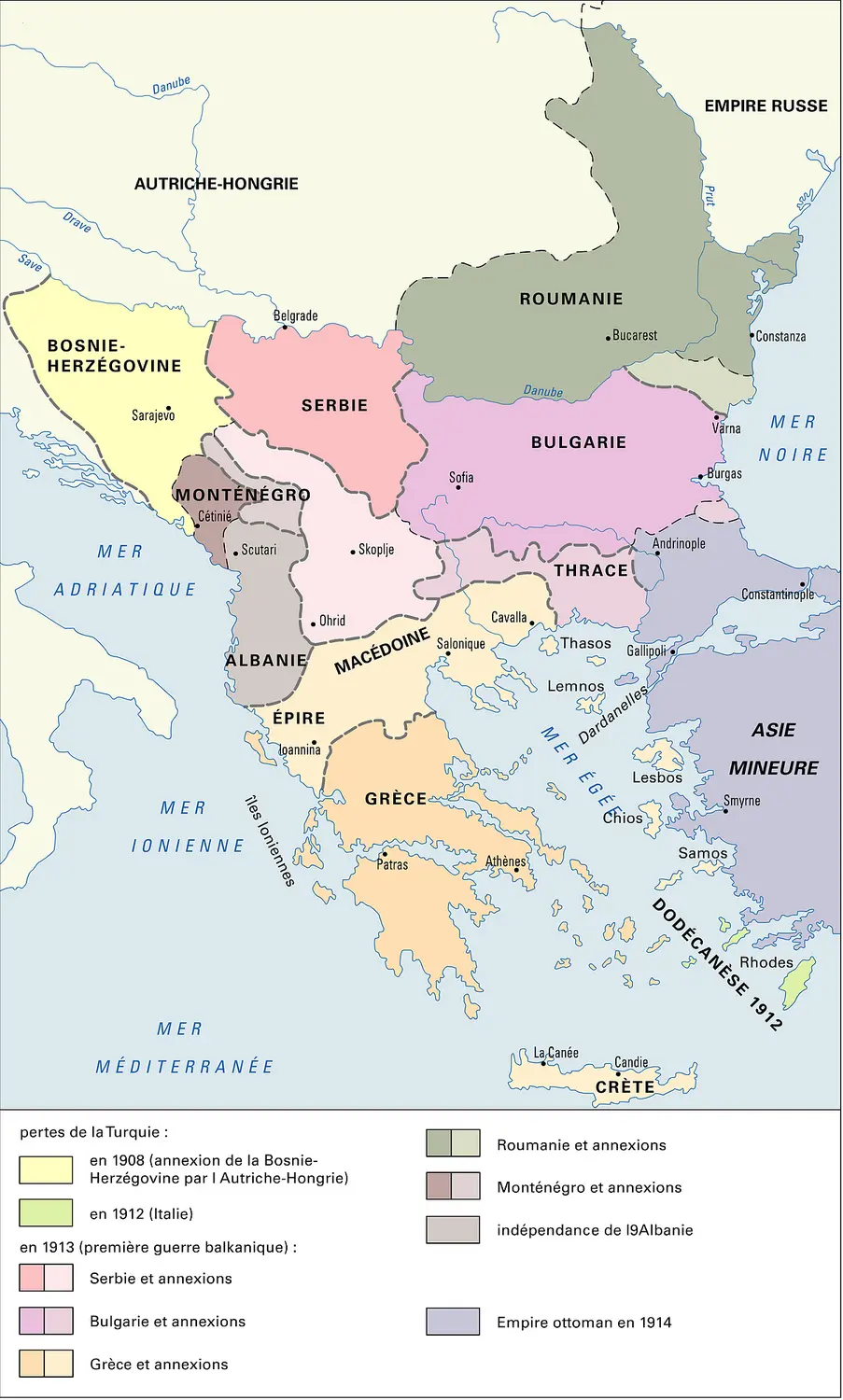 Empire ottoman, recul turc en Europe, XX<sup>e</sup> siècle