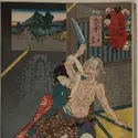 <em>Les soixante-neuf relais de la route du Kisokaidō</em>, Kuniyoshi - crédits : Musée Cernuschi musée des Arts de l'Asie de la Ville de Paris/ Paris Musées ; CC0