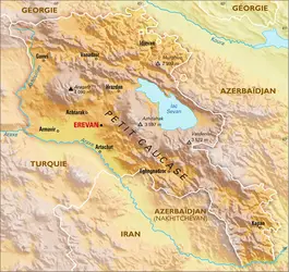 Arménie : carte physique - crédits : Encyclopædia Universalis France