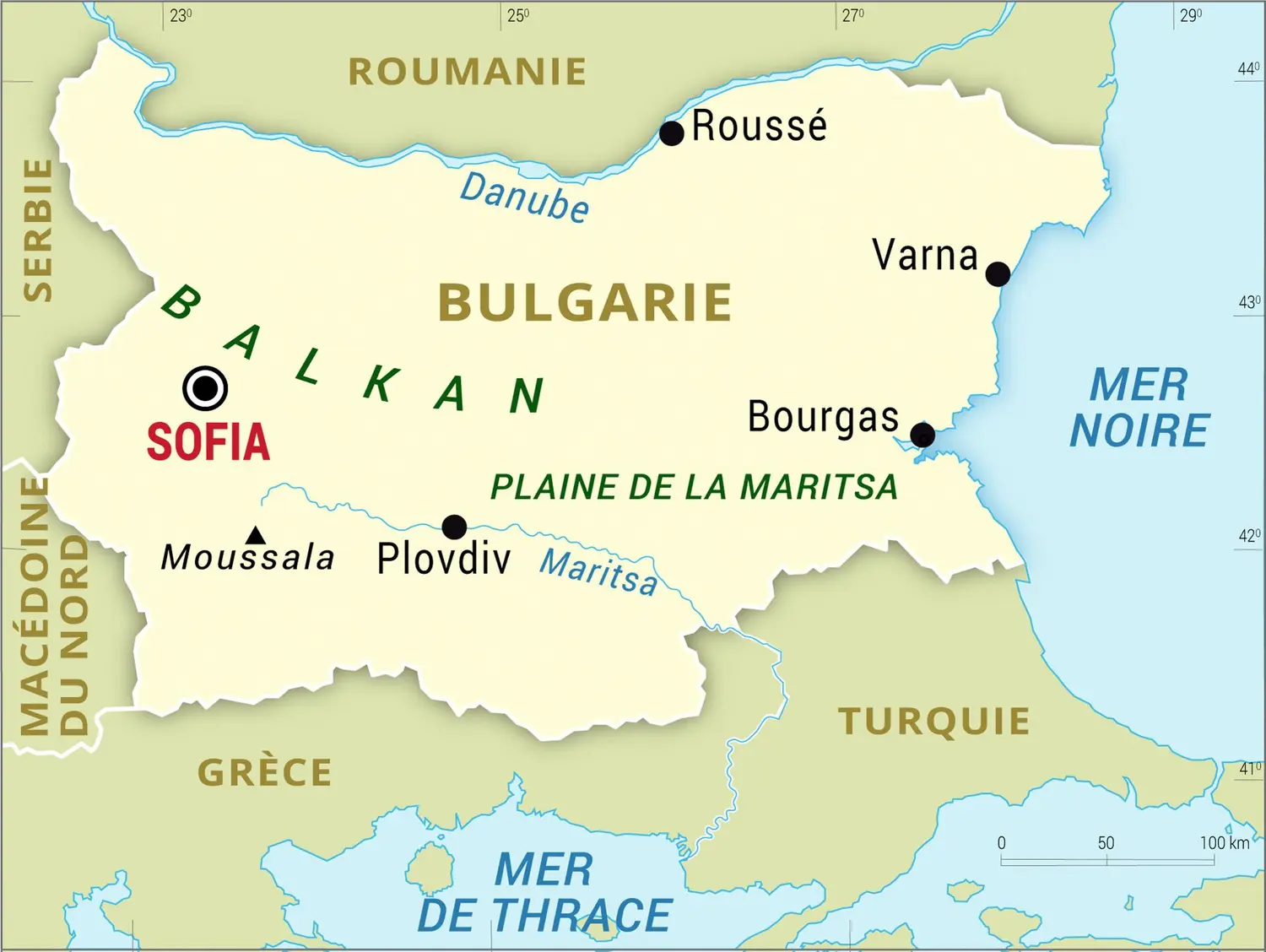 Bulgarie : carte générale