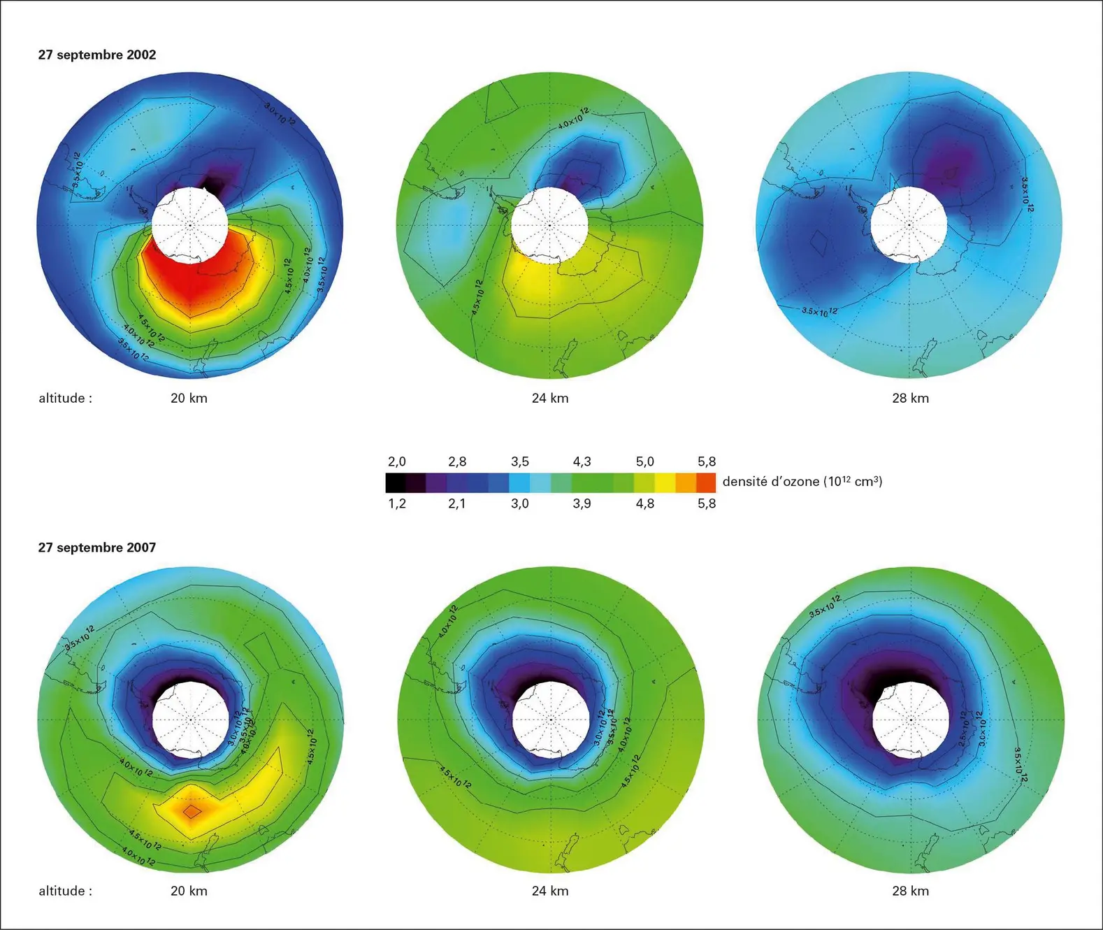 Trou d'ozone au-dessus de l'Antarctique