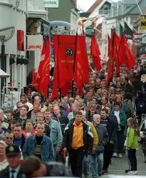 Conflit social au Danemark, mai 1998 - crédits : Henning Bagger/ Scanpix Denmark/ AFP