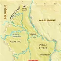 Luxembourg : carte physique - crédits : Encyclopædia Universalis France