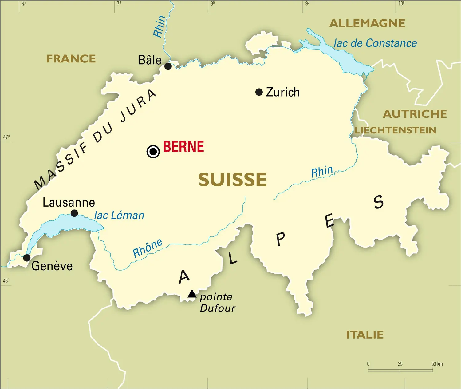 Suisse : carte générale