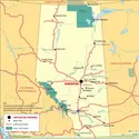 Alberta : carte administrative - crédits : Encyclopædia Universalis France