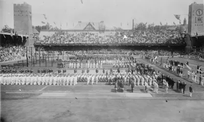 Cérémonie d'ouverture des jeux Olympiques de Stockholm, 1912 - crédits : Library of Congress Prints and Photographs, Washington