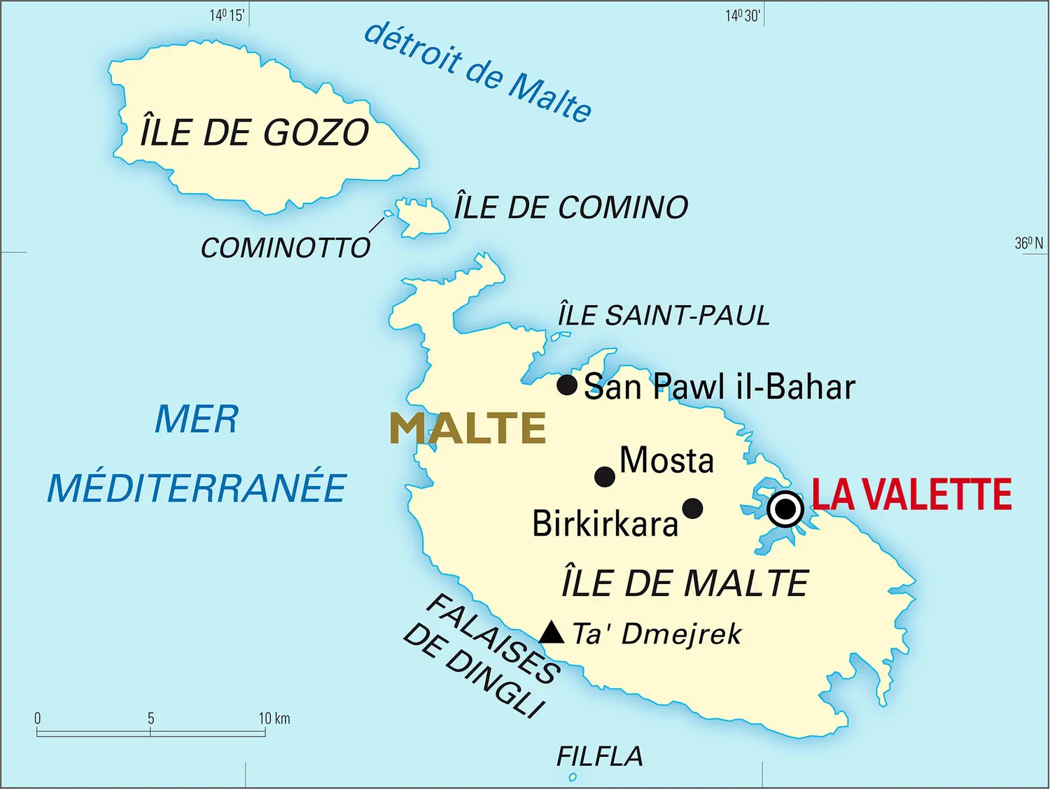 Malte : carte générale