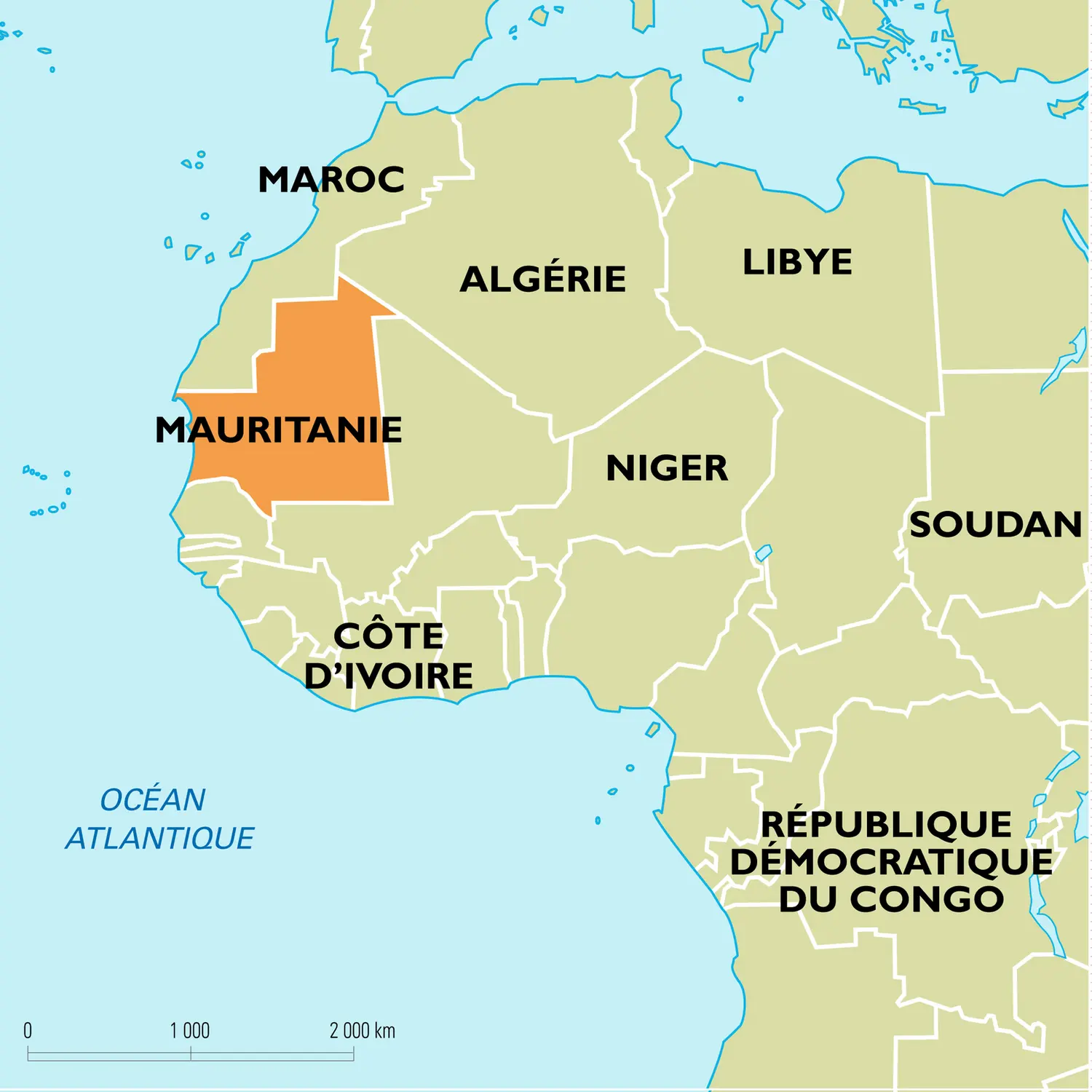 Mauritanie : carte de situation