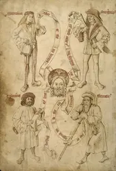 <em>Les Quatre Tempéraments</em>, Livre des barbiers-chirurgiens de la ville d’York - crédits : British Library/ AKG-images