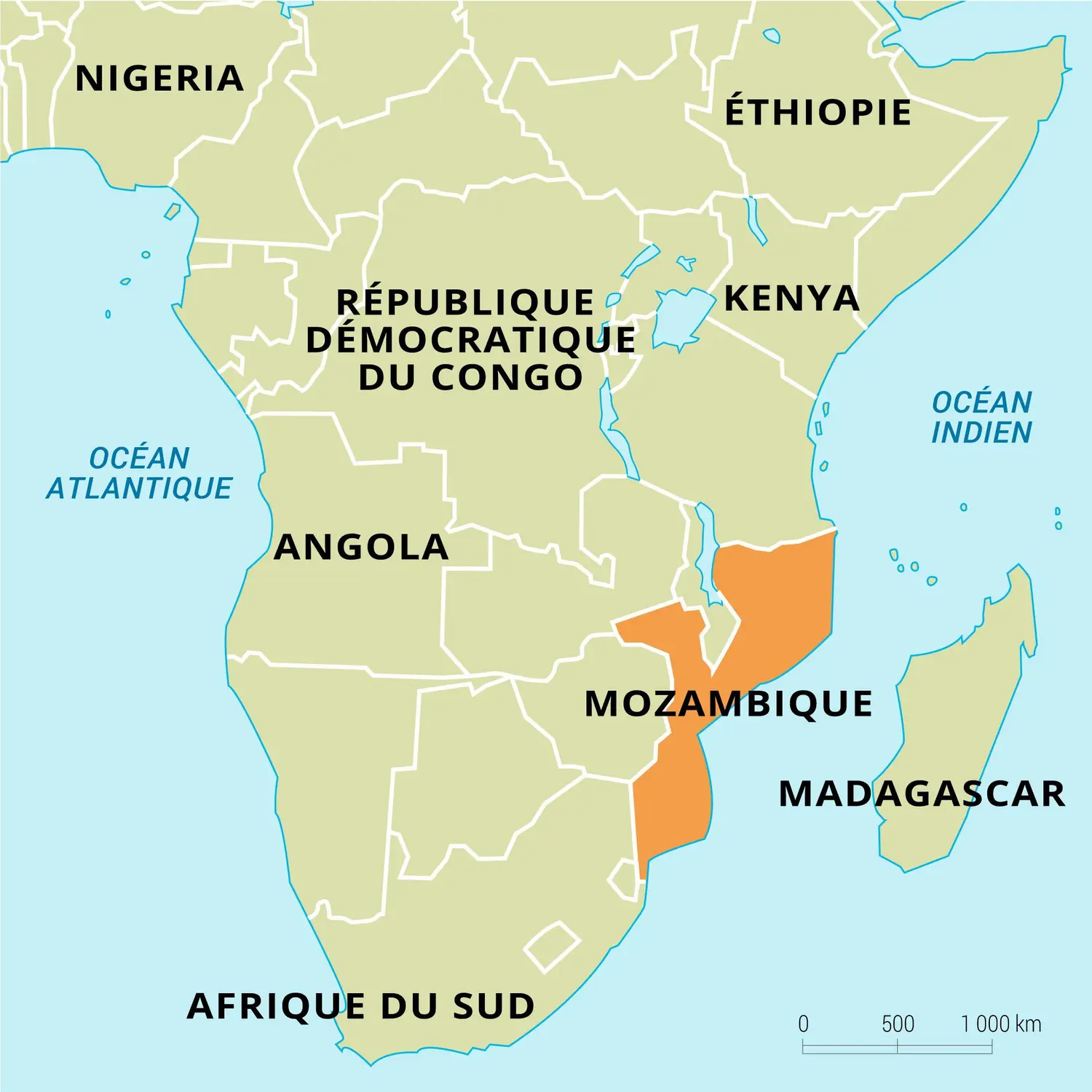 Mozambique : carte de situation
