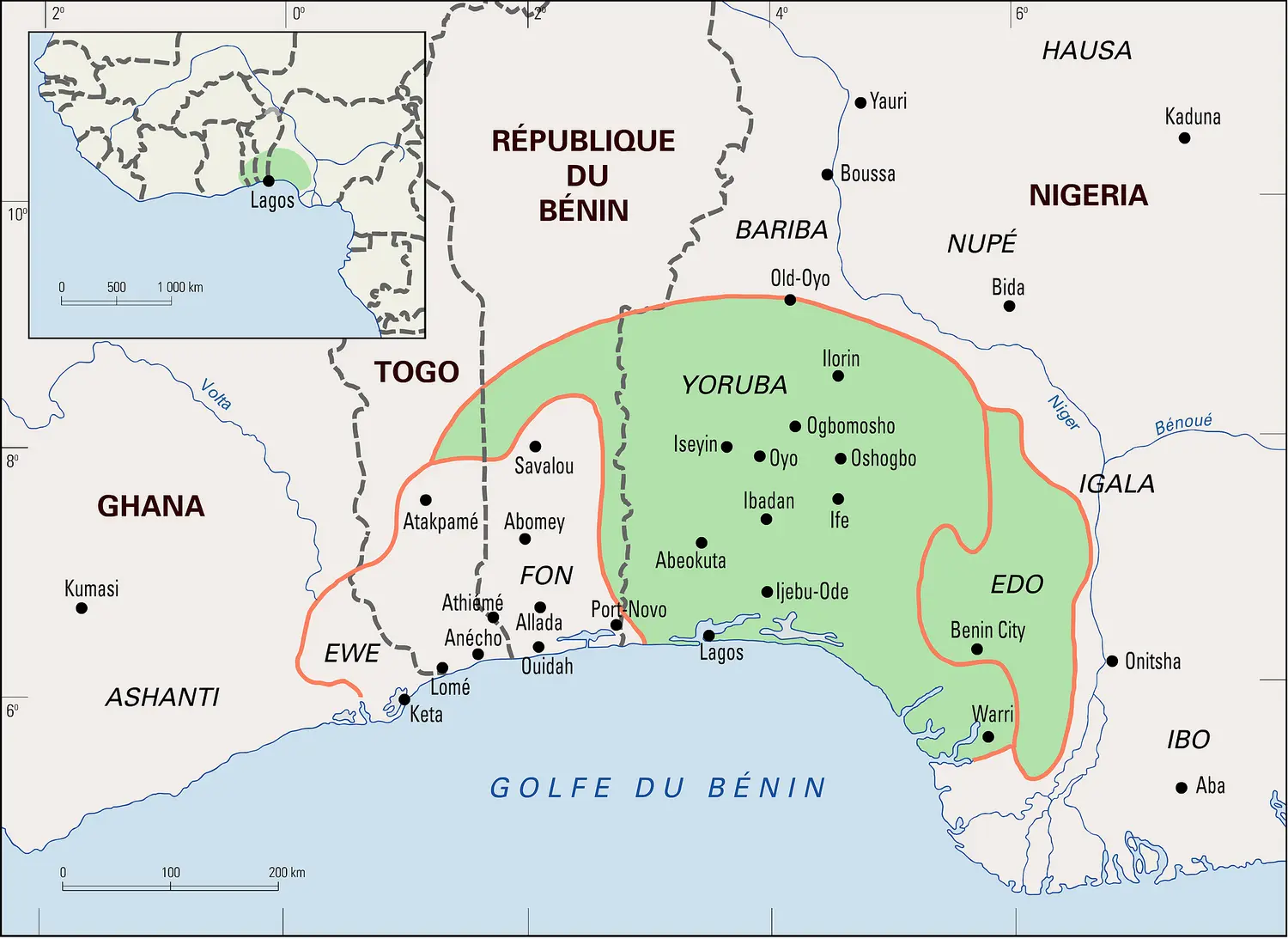 Bénin : les peuples et leurs voisins.