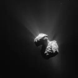 La comète 67P/Tchourioumov-Guerassimenko vue par Rosetta - crédits : ESA/ Rosetta/ NAVCAM – CC BY-SA IGO 3.