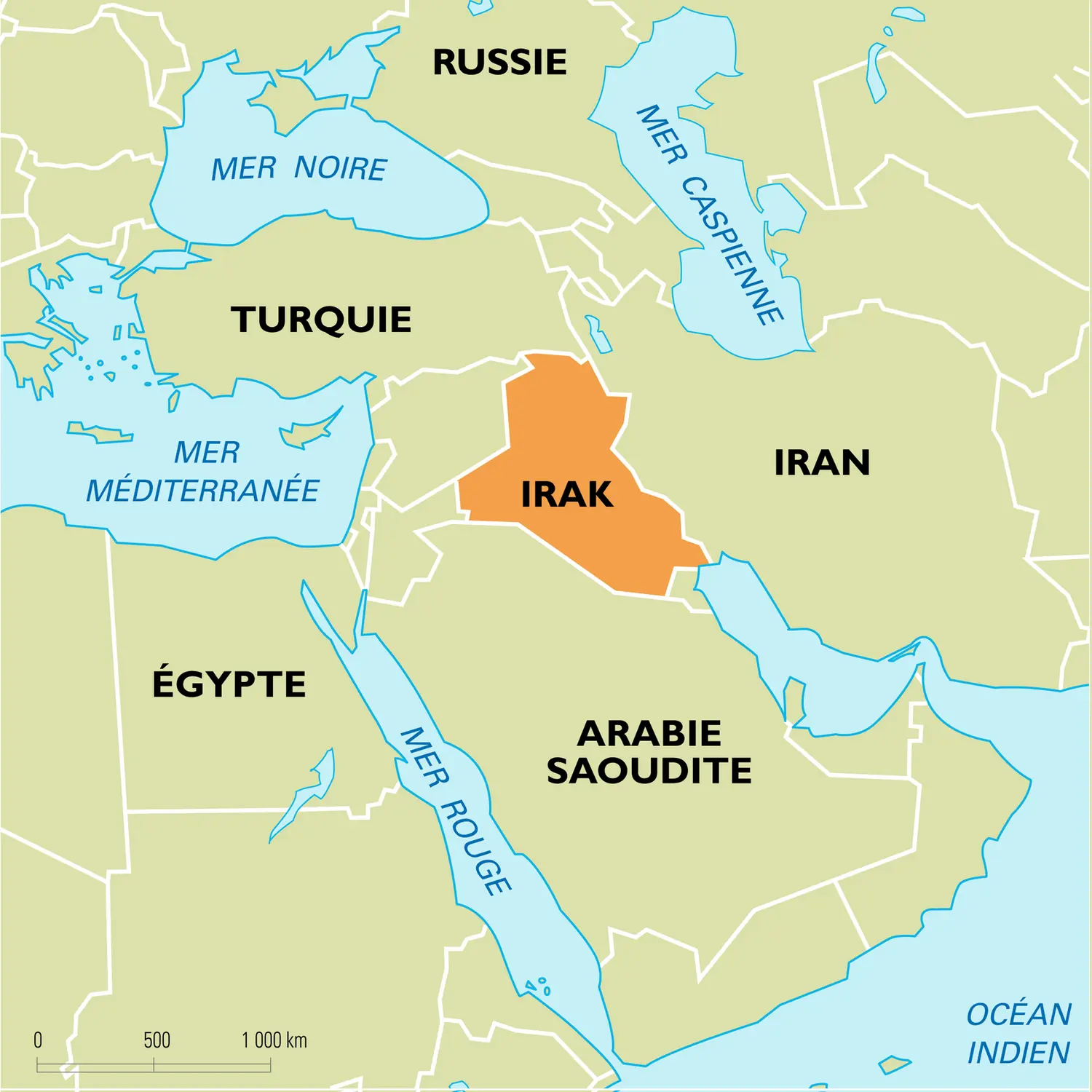 Irak : carte de situation