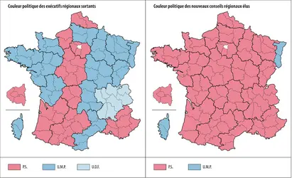 France : élections régionales de 2004 - crédits : Encyclopædia Universalis France