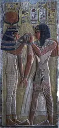 Déesse Hathor et Séti I<sup>er</sup>, art égyptien - crédits :  Bridgeman Images 