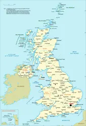 Royaume-Uni : carte administrative - crédits : Encyclopædia Universalis France