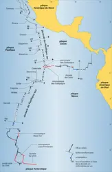 Dorsale entre la Californie et le Chili - crédits : Encyclopædia Universalis France