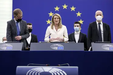 Élection de Roberta Metsola à la présidence du Parlement européen, 2022 - crédits : Julien Warnand/ EPA-EFE