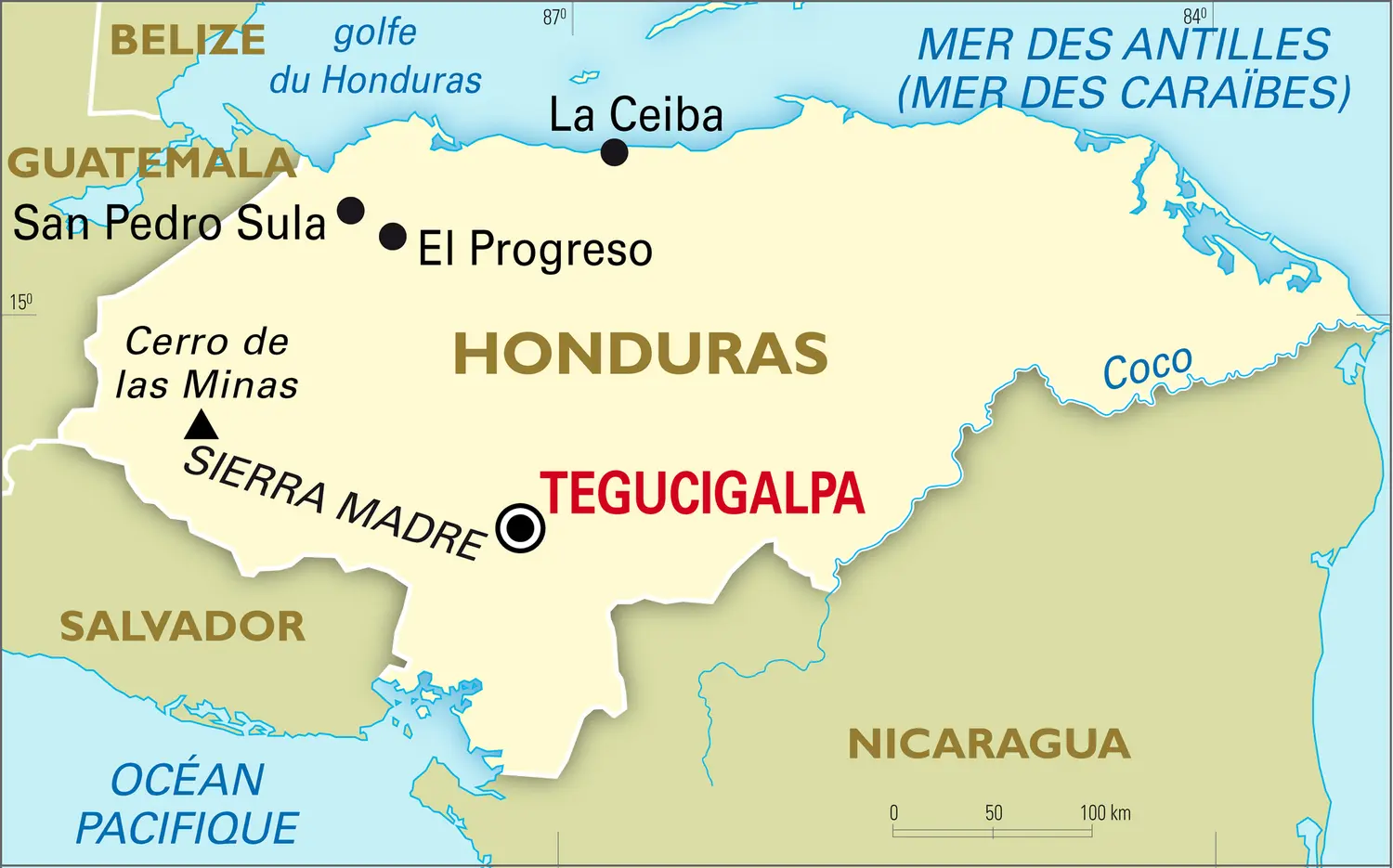 Honduras : carte générale