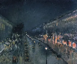 <it>Boulevard Montmartre, effet de nuit</it>, Pissarro - crédits :  Bridgeman Images 