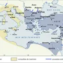 Empire byzantin, l'Empire de Justinien - crédits : Encyclopædia Universalis France