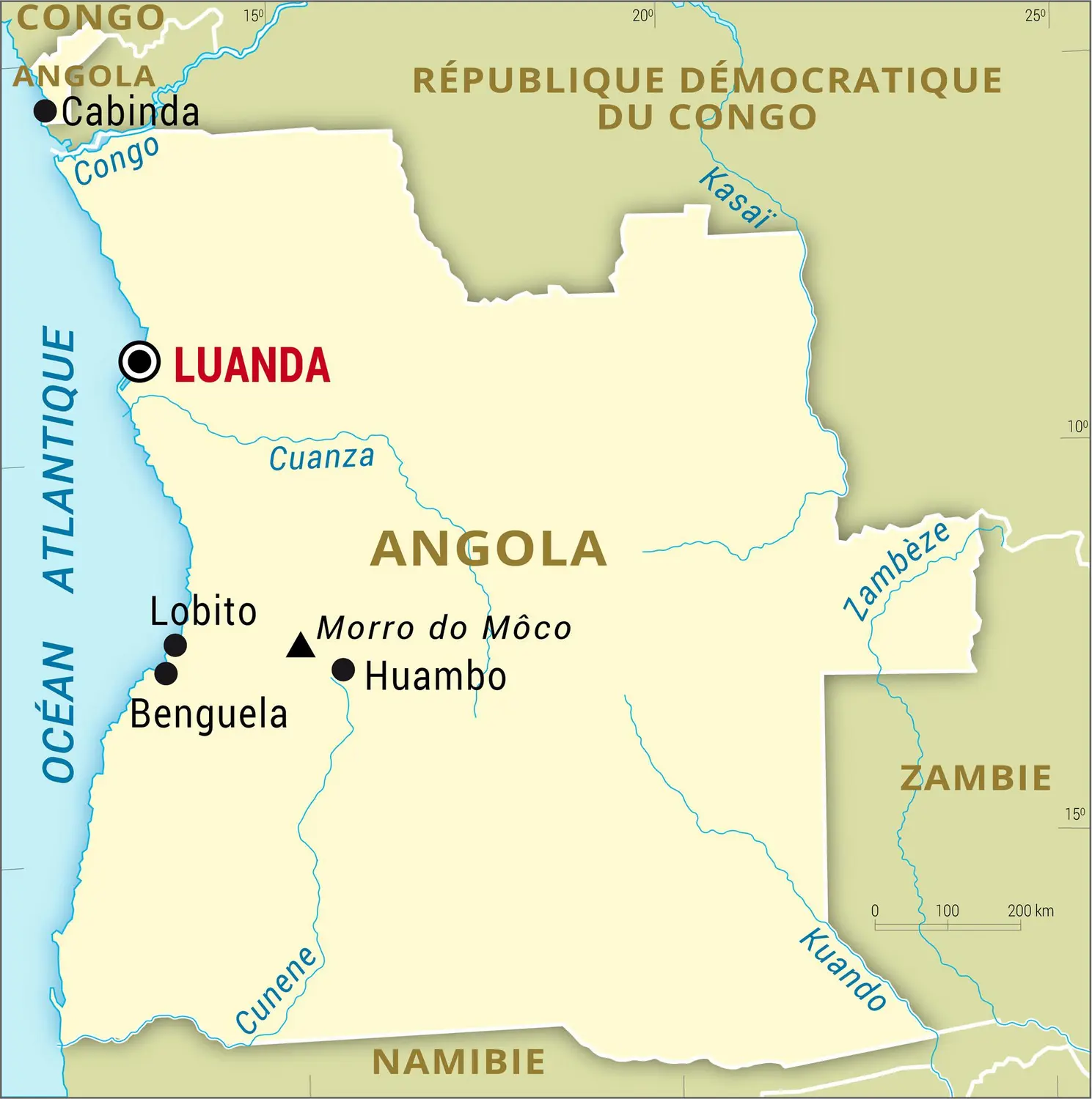 Angola : carte générale