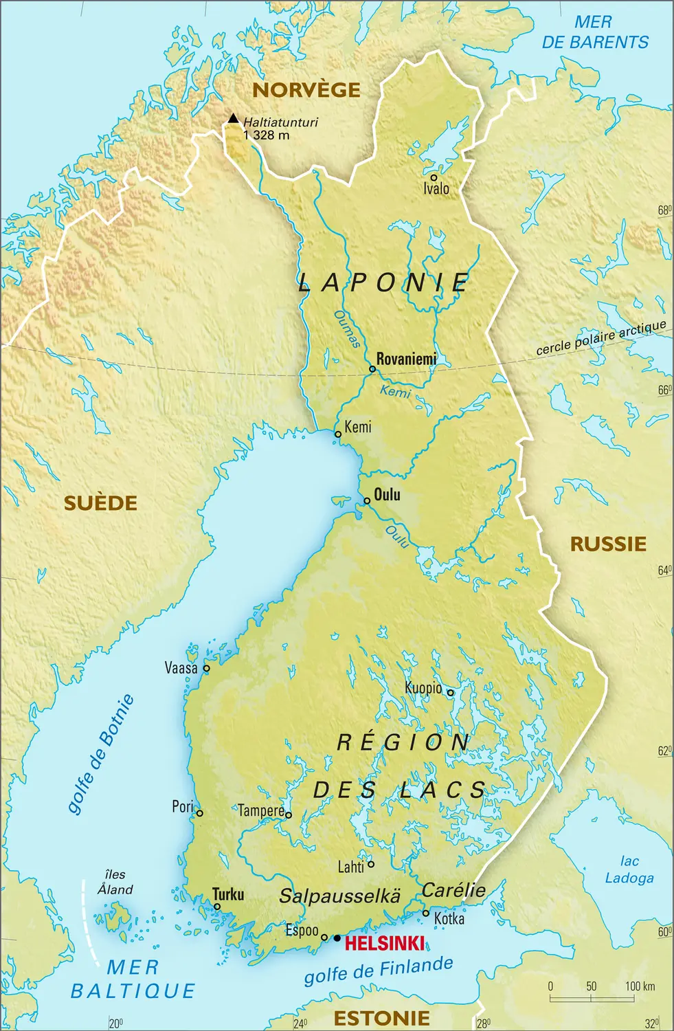 Finlande : carte physique