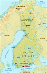 Finlande : carte physique - crédits : Encyclopædia Universalis France