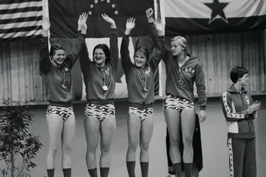 Ulrike Richter, Hannelore Anke, Andrea Pollack et Kornelia Ender - crédits : Bettmann/ Getty Images