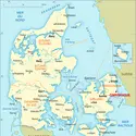 Danemark : carte administrative - crédits : Encyclopædia Universalis France