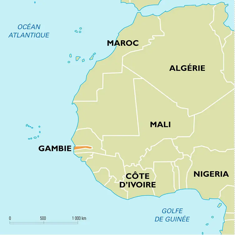 Gambie : carte de situation