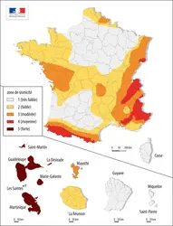 Zonage sismique de la France - crédits : Ministère de la Transition écologique et solidaire