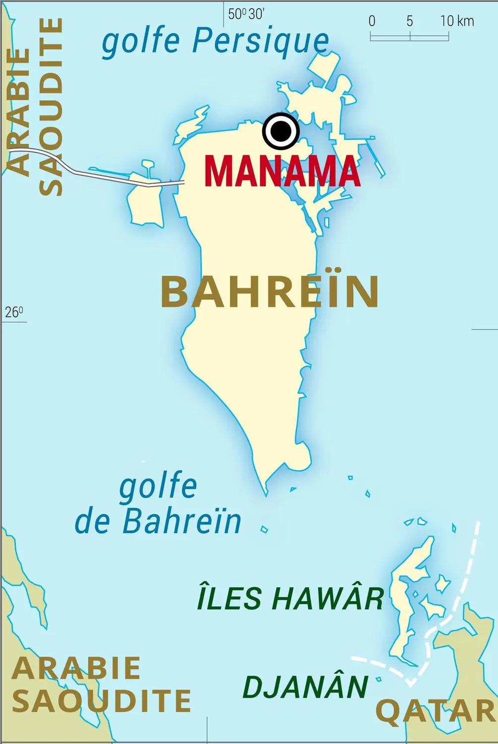 Bahreïn : carte générale