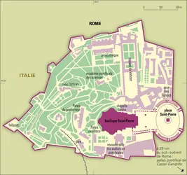 Vatican : carte administrative - crédits : Encyclopædia Universalis France