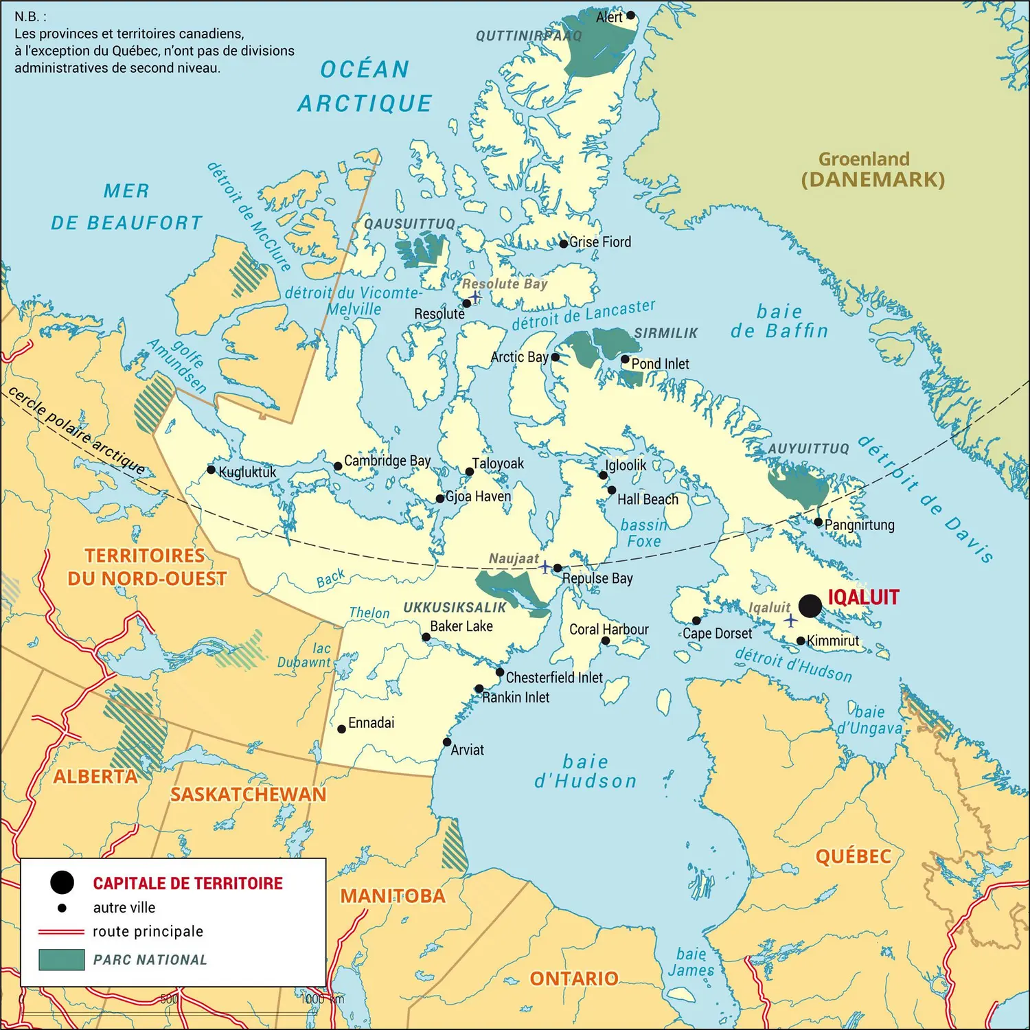 Nunavut : carte administrative