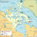 Nunavut : carte administrative - crédits : Encyclopædia Universalis France