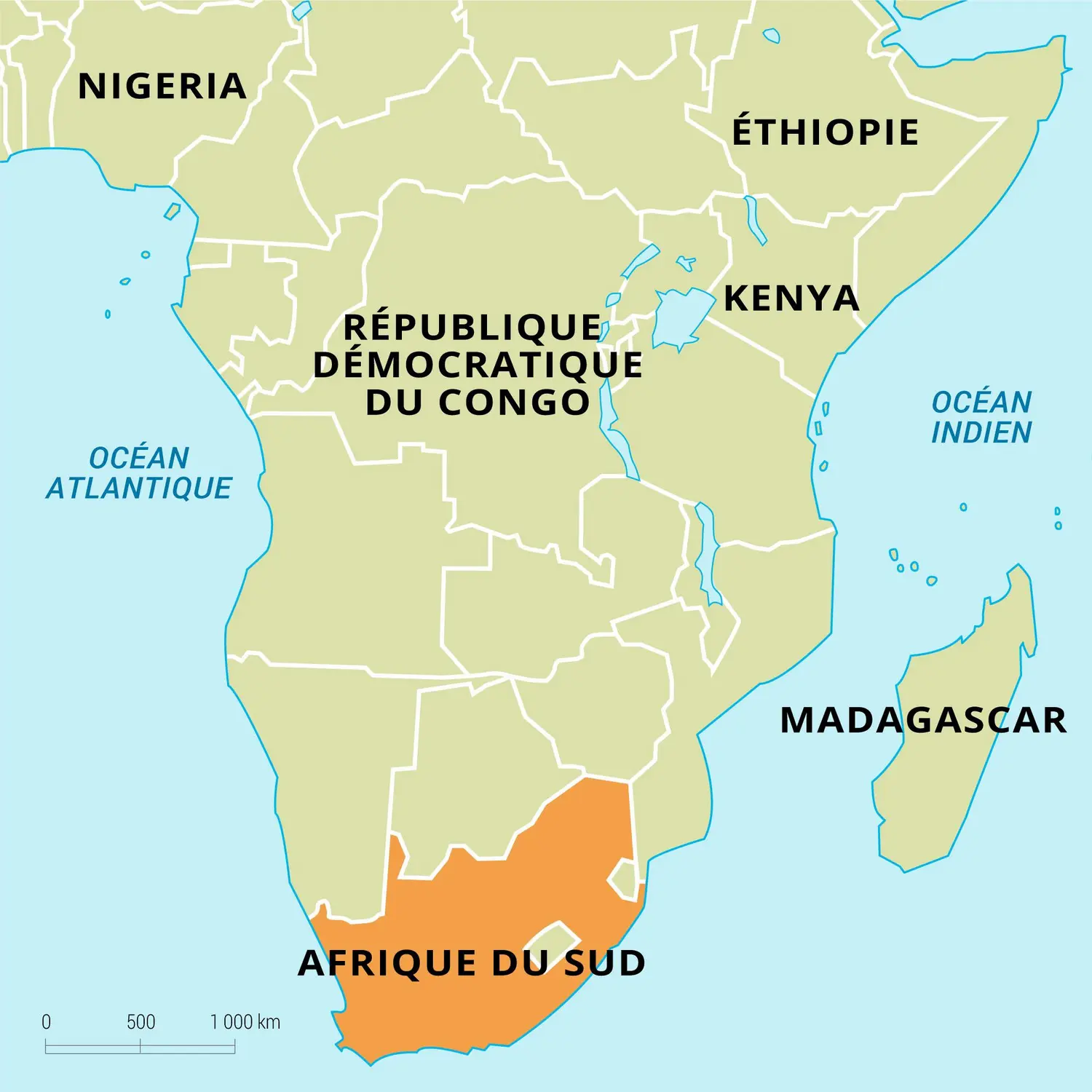 Afrique du Sud : carte de situation