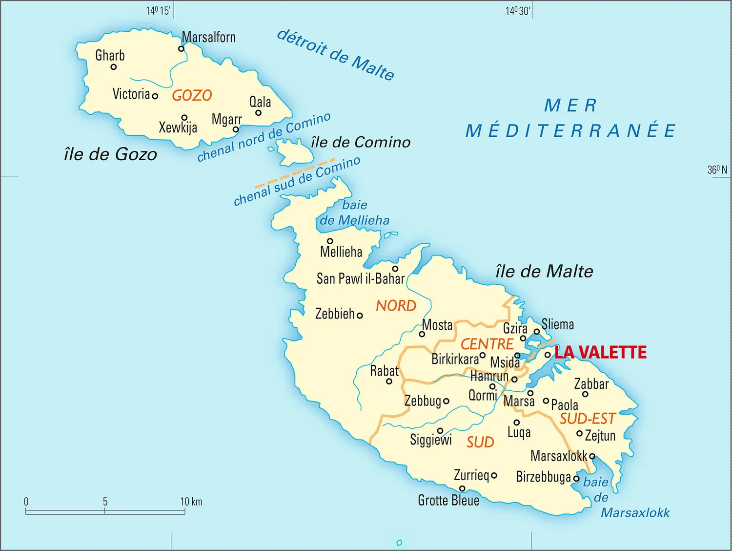 Malte : carte administrative