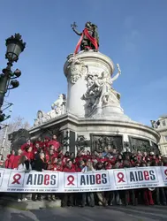 AIDES : Journée mondiale contre le sida, 2009 - crédits : Jacques Demarthon/ AFP