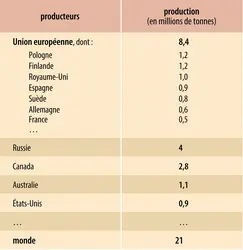 Avoine : producteurs
 - crédits : Encyclopædia Universalis France