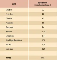 Banane : exportateurs
 - crédits : Encyclopædia Universalis France