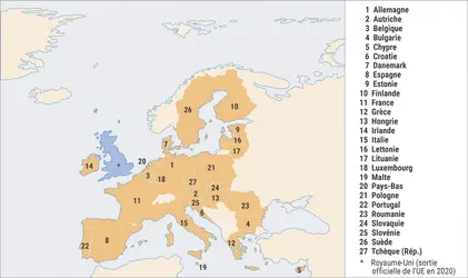 UE (Union européenne) - crédits : Encyclopædia Universalis France