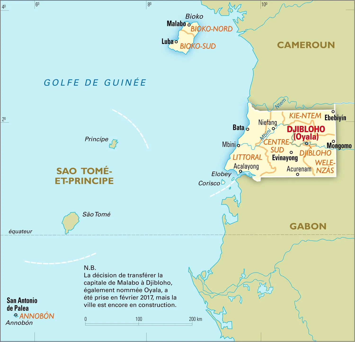 Guinée équatoriale : carte administrative