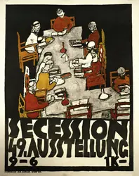 Affiche de la 49<sup>e</sup> exposition de la Sécession, E. Schiele - crédits : Erich Lessing/ AKG-images