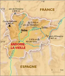 Andorre : carte physique - crédits : Encyclopædia Universalis France